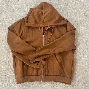 Brown Zip-Up Hoodie